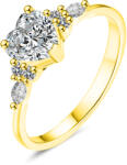 Olivie 9837 Ezüst gyűrű MOISSANITE SZÍV GOLD Gyűrűméret: 9 (EU: 59-61) (HAI)