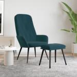 vidaXL Scaun de relaxare cu taburet, albastru, catifea GartenMobel Dekor (3097629)