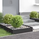 vidaXL Margine pentru gazon 4 pcs 60 x 60 x 20 cm Otel Negru GartenMobel Dekor (8008904)