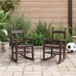 vidaXL Scaune balansoar pentru copii, 2 buc. , maro, lemn masiv plop GartenMobel Dekor (3281599) Balansoar