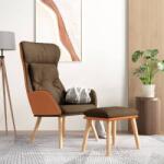 vidaXL Scaun de relaxare cu taburet, maro, piele ecologica/textil GartenMobel Dekor (3097764)