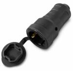 Dablerom Cupla Schuko cauciuc/PVC cu capac, neagra, 16A, 250V (31-50017)