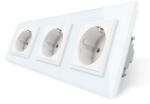 LIVOLO Priza tripla cu rama din sticla Livolo (C7-SR/SR/SR-11) - gilan - 108,00 RON