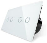 LIVOLO Intrerupator dublu + dublu cu touch Livolo din sticla (VL-C702/C702-11)