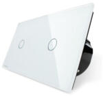LIVOLO Intrerupator simplu + simplu cu touch Livolo din sticla (VL-C701/C701-11)