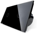 LIVOLO Intrerupator simplu + simplu cu touch Livolo din sticla (VL-C701/C701-12)
