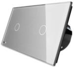 LIVOLO Intrerupator simplu + simplu cu touch Livolo din sticla (VL-C701/C701-15)