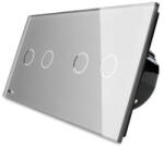 LIVOLO Intrerupator dublu + dublu cu touch Livolo din sticla (VL-C702/C702-15)