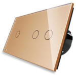 LIVOLO Intrerupator simplu + dublu cu touch Livolo din sticla (VL-C701/C702-13)