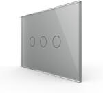 LIVOLO Intrerupator triplu cu touch Livolo din sticla, modular, standard Italian (VL-FC3-3G-15)