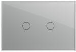 LIVOLO Intrerupator dublu cu touch Livolo din sticla, moduloar, standard Italian (VL-FC2-3G-15)