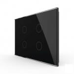 LIVOLO Intrerupator cvadruplu cap scara cruce cu touch Livolo din sticla, modular, standard Italian (VL-FC4S-3G-12)