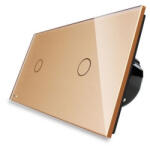 LIVOLO Intrerupator simplu + simplu cu touch Livolo din sticla (VL-C701/C701-13)