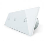 LIVOLO Intrerupator simplu+simplu+simplu cu touch Livolo din sticla (VL-C703-11)