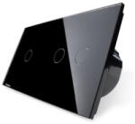 LIVOLO Intrerupator simplu + dublu cu touch Livolo din sticla (VL-C701/C702-12)