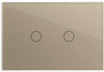 LIVOLO Intrerupator dublu cu touch Livolo din sticla, moduloar, standard Italian (VL-FC2-3G-13)
