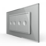 LIVOLO Intrerupator tactil dublu + Intrerupator tactil dublu, 4M, cu rama sticla, Livolo (VL-2FC2-2IP-P9E)