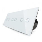 LIVOLO Intrerupator dublu+dublu+dublu cu touch, din sticla, Livolo (VL-C706-11)