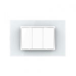 LIVOLO Intrerupator mecanic triplu 3M, cu revenire, cu rama sticla (VL-3FCMH-1WP-P9E)