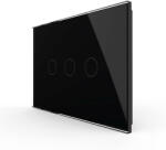 LIVOLO Intrerupator triplu cu touch Livolo din sticla, modular, standard Italian (VL-FC3-3G-12)