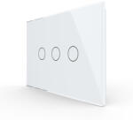 LIVOLO Intrerupator triplu cu touch Livolo din sticla, modular, standard Italian (VL-FC3-3G-11)