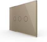 LIVOLO Intrerupator triplu cu touch Livolo din sticla, modular, standard Italian (VL-FC3-3G-13)
