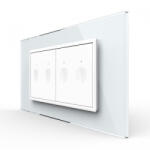 LIVOLO Intrerupator tactil dublu + Intrerupator tactil dublu, 4M, cu rama sticla, Livolo (VL-2FC2-2WP-P9E)