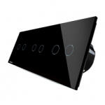 LIVOLO Intrerupator dublu+dublu+dublu cu touch, din sticla, Livolo (VL-C706-12)