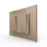 LIVOLO Intrerupator mecanic dublu cap scara, 3M, cu rama sticla (VL-2FCMKS-1AP-P9E-1FCMB)