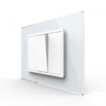 LIVOLO Intrerupator mecanic simplu cap scara, 3M, cu rama sticla (VL-1FCMKS-1WP-P9E-2FCMB)