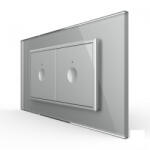 LIVOLO Intrerupator tactil simplu cap scara cruce + Intrerupator tactil simplu cap scara cruce, 4M, cu rama sticla (VL-2FC1S-2IP-P9E)