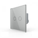 LIVOLO Intrerupator tactil dublu WiFi, cap scara cruce, cu panou sticla (VL-FC2SNY-C2-I2G)
