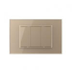 LIVOLO Intrerupator mecanic triplu 3M, cu revenire, cu rama sticla (VL-3FCMH-1AP-P9E)