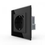 LIVOLO Priza simpla Schuko + slot USB Tip-C, Standard German 2M, cu rama sticla (VL-FCTF16A.UC18W-P7E-2BP)
