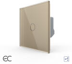 LIVOLO Intrerupator simplu protocol Zigbee EC tactil, cap scara cruce Generatie Noua, cu panou sticla (VL-FC1SZ2-2G-2A)