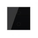 LIVOLO Intrerupator dublu WiFi, cap scara cruce, cu panou sticla, cu touch (VL-FC2SNY-C2-B2G)