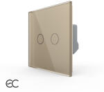 LIVOLO Intrerupator dublu protocol zigbee EC, Generatie Noua, cu panou sticla, Livolo (VL-FC2Z2-2G-2A)