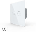 LIVOLO Intrerupator dublu protocol zigbee EC, Generatie Noua, cu panou sticla, Livolo (VL-FC2Z2-2G-2W)