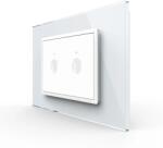 LIVOLO Intrerupator dublu cu touch Livolo cu rama din sticla, standard Italian 3m , Serie noua (VL-FC2-3WP)
