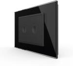 LIVOLO Intrerupator dublu cu touch Livolo cu rama din sticla, standard Italian 3m , Serie noua (VL-FC2-3BP)