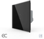 LIVOLO Intrerupator simplu protocol Zigbee EC tactil, cap scara cruce Generatie Noua, cu panou sticla (VL-FC1SZ2-2G-2B)