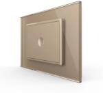 LIVOLO Intrerupator simplu cu touch Livolo cu rama din sticla, standard Italian 3m , Serie noua (VL-FC1-3AP-13)