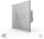 LIVOLO Intrerupator dublu protocol Zigbee EC tactil, cap scara cruce Generatie Noua, cu panou sticla (VL-FC2SZ2-2G-2I)