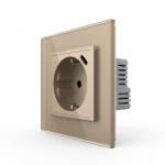 LIVOLO Priza simpla Schuko + slot USB Tip-C, Standard German 2M, cu rama sticla (VL-FCTF16A.UC18W-P7E-2AP)
