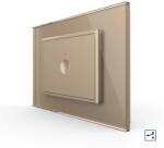 LIVOLO Intrerupator simplu cap scara cap cruce cu touch Livolo cu rama din sticla, standard Italian 3m , Serie noua (VL-FC1S-3AP)