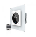 LIVOLO Termostat cu fir pentru incalzire in pardoseala, afisaj electronic, Generatie Noua EC, cu touch-screen, cu rama de sticla (VL-FCQ1Z2-P7E-2W)