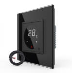 LIVOLO Termostat cu fir pentru incalzire in pardoseala, afisaj electronic, Generatie Noua EC, cu touch-screen, cu rama de sticla (VL-FCQ1Z2-P7E-2B)