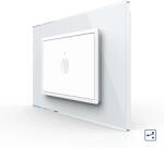 LIVOLO Intrerupator simplu cap scara cap cruce cu touch Livolo cu rama din sticla, standard Italian 3m , Serie noua (VL-FC1S-3WP)