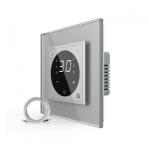LIVOLO Termostat cu fir pentru incalzire in pardoseala, afisaj electronic, Generatie Noua EC, cu touch-screen, cu rama de sticla (VL-FCQ1Z2-P7E-2I)