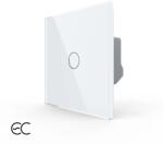 LIVOLO Intrerupator simplu protocol Zigbee EC tactil, Generatie Noua, cu panou sticla (VL-FC1Z2-2GSTL-W)